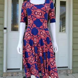 LULAROE Nicole Fit and Flare Dress S